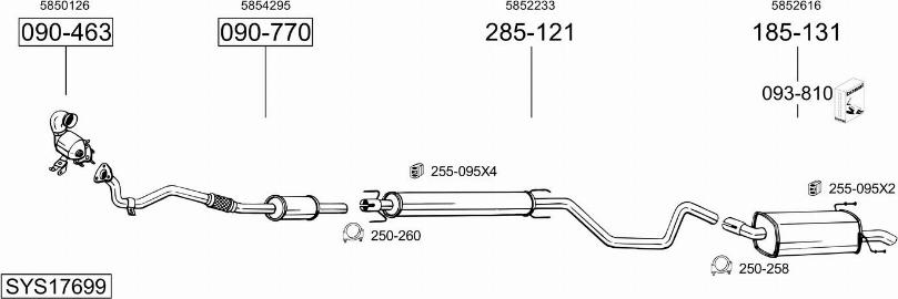 Bosal SYS17699 - Система выпуска ОГ autosila-amz.com