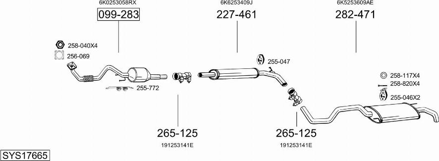 Bosal SYS17665 - Система выпуска ОГ autosila-amz.com