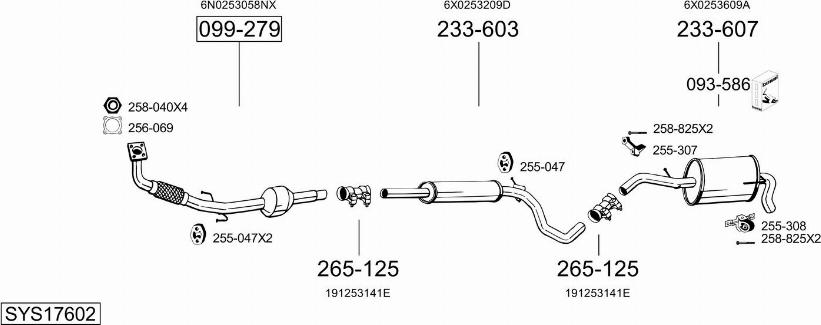 Bosal SYS17602 - Система выпуска ОГ autosila-amz.com