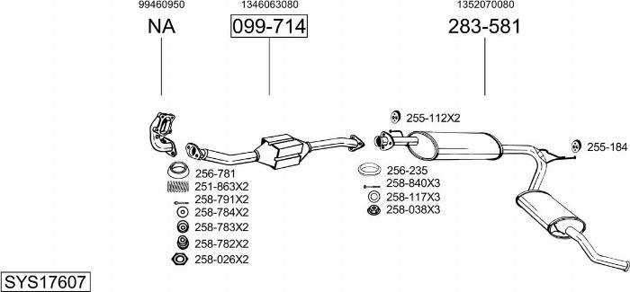 Bosal SYS17607 - Система выпуска ОГ autosila-amz.com