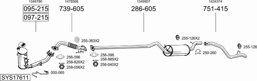 Bosal SYS17611 - Система выпуска ОГ autosila-amz.com