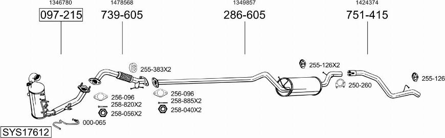 Bosal SYS17612 - Система выпуска ОГ autosila-amz.com