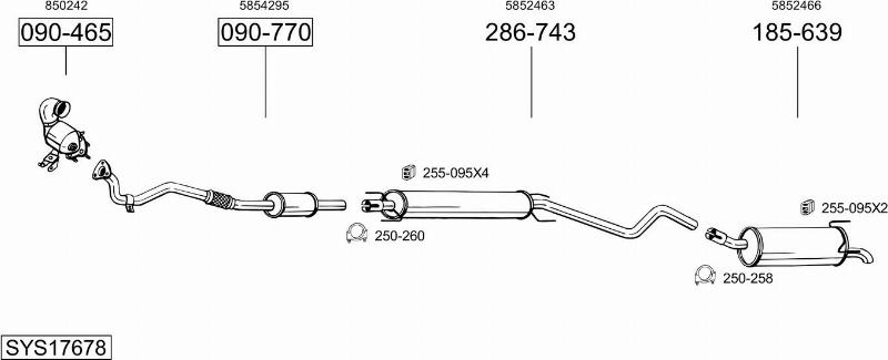 Bosal SYS17678 - Система выпуска ОГ autosila-amz.com