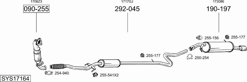 Bosal SYS17164 - Система выпуска ОГ autosila-amz.com