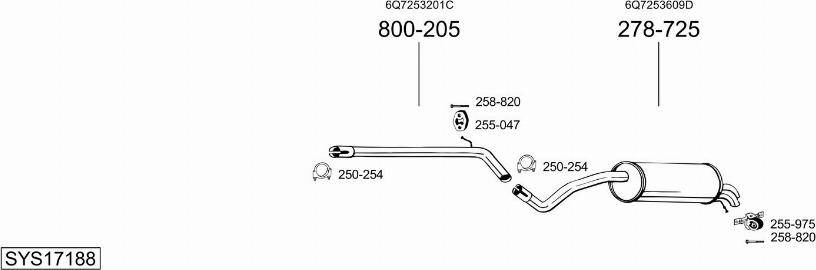 Bosal SYS17188 - Система выпуска ОГ autosila-amz.com