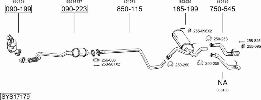 Bosal SYS17179 - Система выпуска ОГ autosila-amz.com