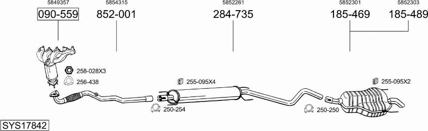 Bosal SYS17842 - Система выпуска ОГ autosila-amz.com