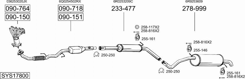 Bosal SYS17800 - Система выпуска ОГ autosila-amz.com