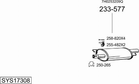 Bosal SYS17308 - Система выпуска ОГ autosila-amz.com