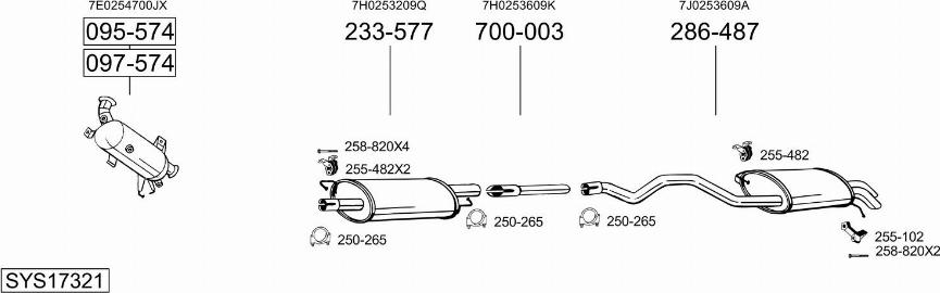 Bosal SYS17321 - Система выпуска ОГ autosila-amz.com