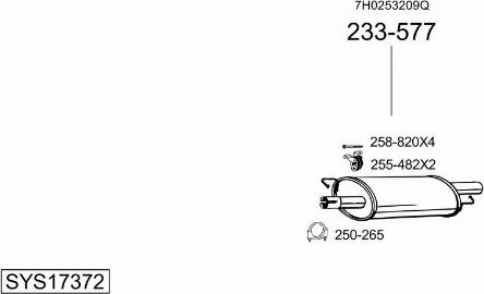 Bosal SYS17372 - Система выпуска ОГ autosila-amz.com