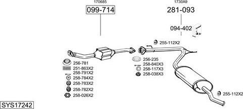 Bosal SYS17242 - Система выпуска ОГ autosila-amz.com