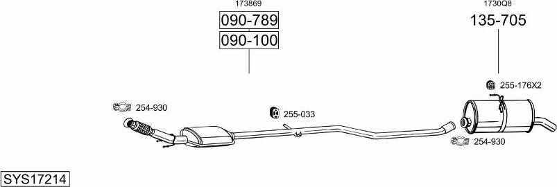 Bosal SYS17214 - Система выпуска ОГ autosila-amz.com