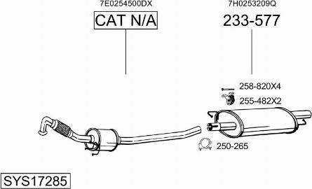 Bosal SYS17285 - Система выпуска ОГ autosila-amz.com