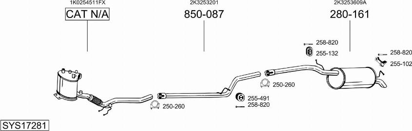 Bosal SYS17281 - Система выпуска ОГ autosila-amz.com