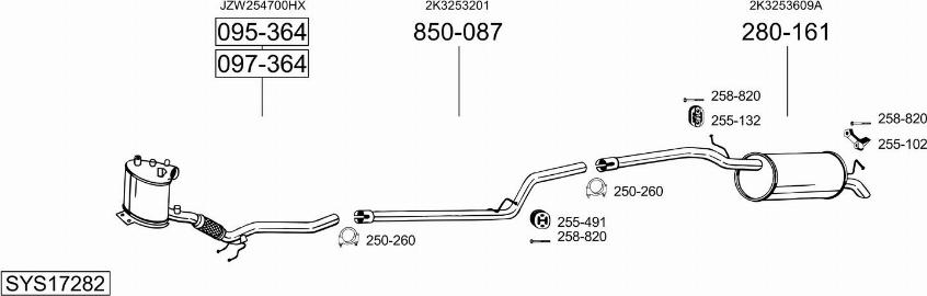 Bosal SYS17282 - Система выпуска ОГ autosila-amz.com