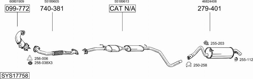 Bosal SYS17758 - Система выпуска ОГ autosila-amz.com