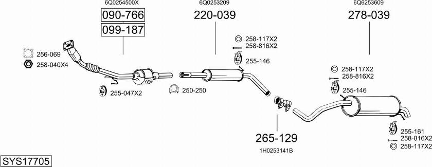 Bosal SYS17705 - Система выпуска ОГ autosila-amz.com