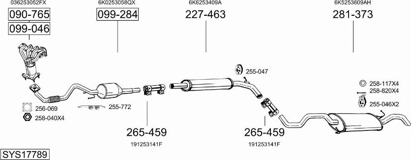 Bosal SYS17789 - Система выпуска ОГ autosila-amz.com