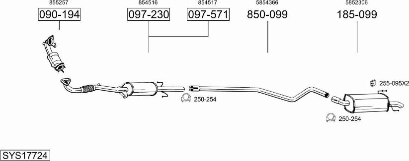 Bosal SYS17724 - Система выпуска ОГ autosila-amz.com