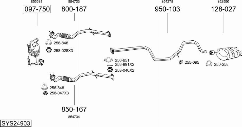 Bosal SYS24903 - Система выпуска ОГ autosila-amz.com