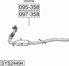 Bosal SYS24494 - Система выпуска ОГ autosila-amz.com