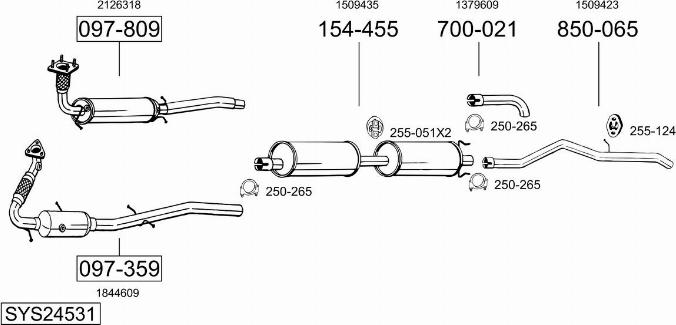 Bosal SYS24531 - Система выпуска ОГ autosila-amz.com