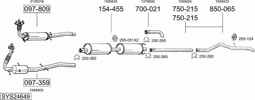 Bosal SYS24649 - Система выпуска ОГ autosila-amz.com