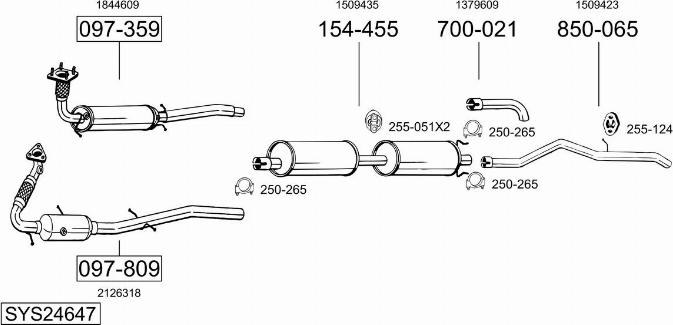 Bosal SYS24647 - Система выпуска ОГ autosila-amz.com