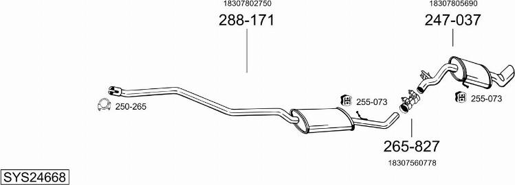 Bosal SYS24668 - Система выпуска ОГ autosila-amz.com