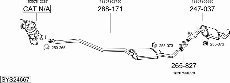 Bosal SYS24667 - Система выпуска ОГ autosila-amz.com