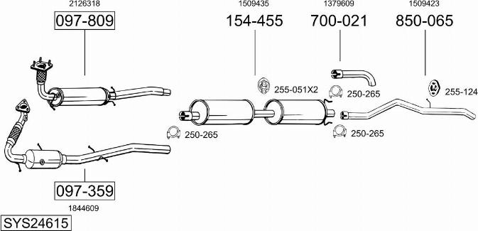 Bosal SYS24615 - Система выпуска ОГ autosila-amz.com