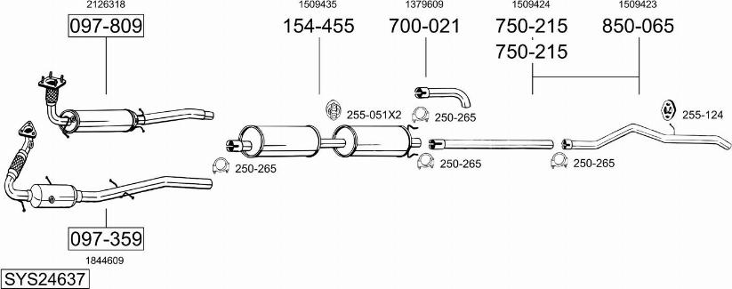 Bosal SYS24637 - Система выпуска ОГ autosila-amz.com