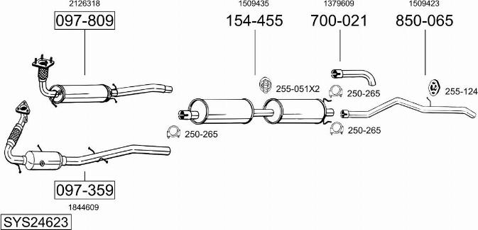 Bosal SYS24623 - Система выпуска ОГ autosila-amz.com