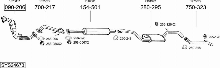 Bosal SYS24673 - Система выпуска ОГ autosila-amz.com