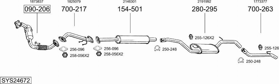 Bosal SYS24672 - Система выпуска ОГ autosila-amz.com