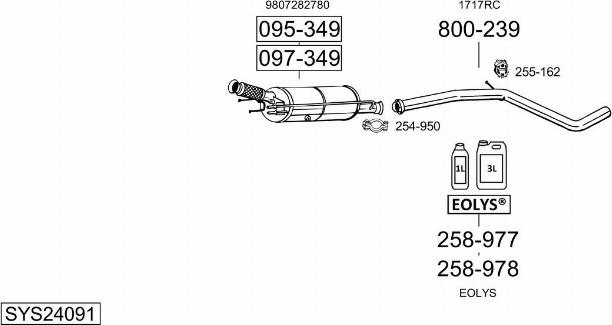 Bosal SYS24091 - Система выпуска ОГ autosila-amz.com