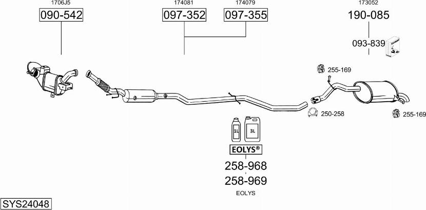 Bosal SYS24048 - Система выпуска ОГ autosila-amz.com