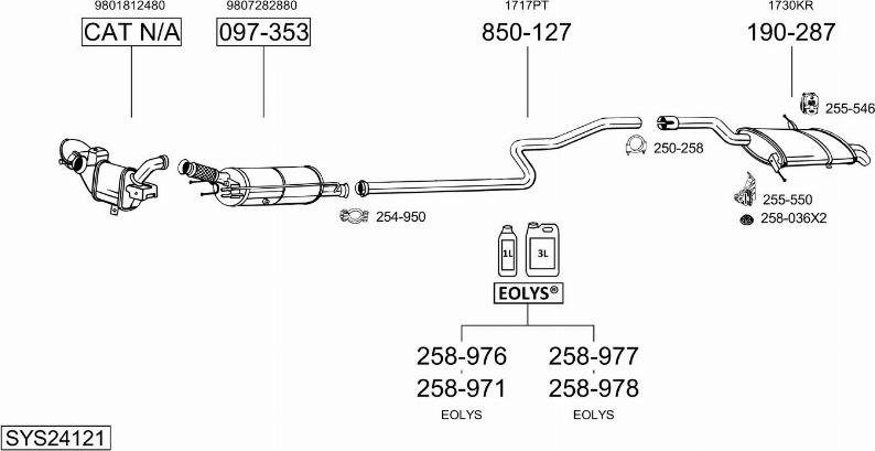 Bosal SYS24121 - Система выпуска ОГ autosila-amz.com