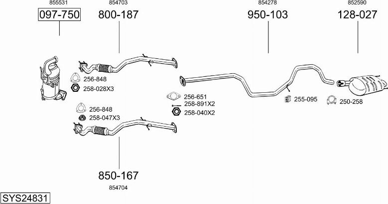 Bosal SYS24831 - Система выпуска ОГ autosila-amz.com