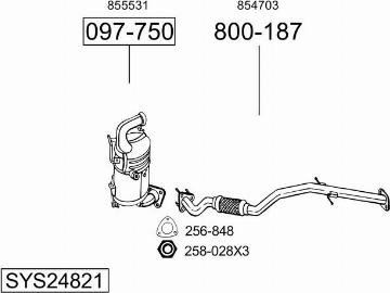 Bosal SYS24821 - Система выпуска ОГ autosila-amz.com