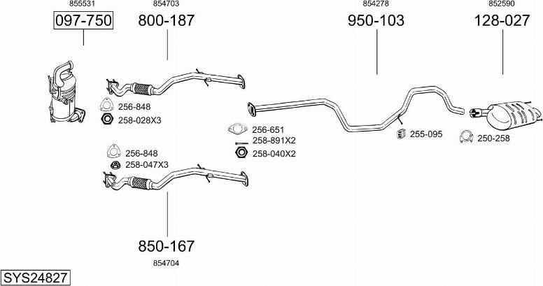 Bosal SYS24827 - Система выпуска ОГ autosila-amz.com