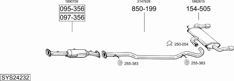 Bosal SYS24232 - Система выпуска ОГ autosila-amz.com