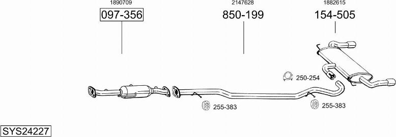 Bosal SYS24227 - Система выпуска ОГ autosila-amz.com