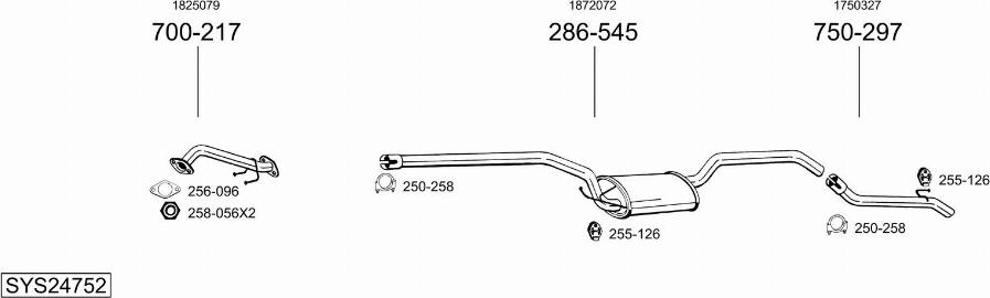 Bosal SYS24752 - Система выпуска ОГ autosila-amz.com