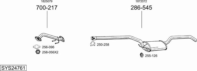 Bosal SYS24761 - Система выпуска ОГ autosila-amz.com