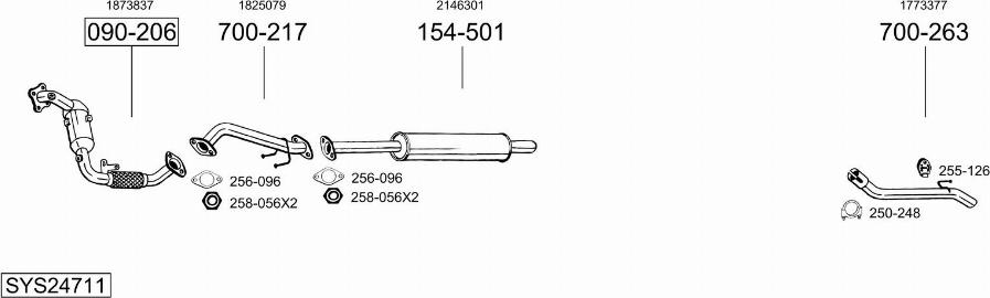 Bosal SYS24711 - Система выпуска ОГ autosila-amz.com