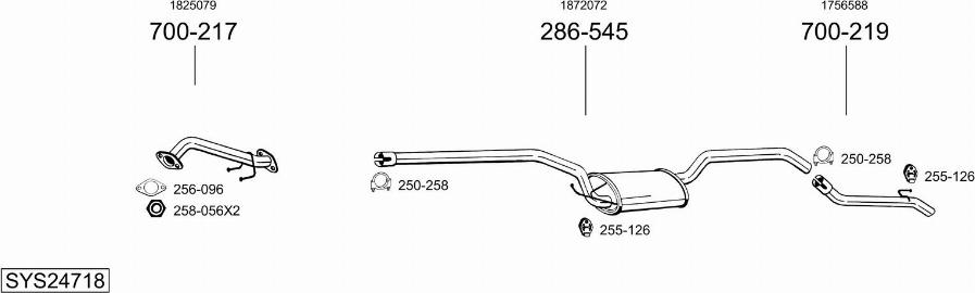 Bosal SYS24718 - Система выпуска ОГ autosila-amz.com