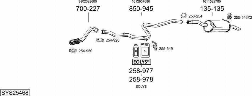 Bosal SYS25468 - Система выпуска ОГ autosila-amz.com