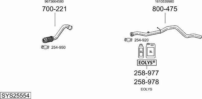 Bosal SYS25554 - Система выпуска ОГ autosila-amz.com